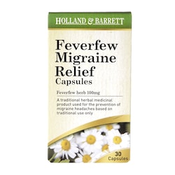 Holland & Barrett Feverfew Migraine Relief 30 Capsules 100mg