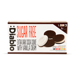 Diablo Sugar Free Dark Cocoa Cookie Sandwich with Vanilla Cream 176g