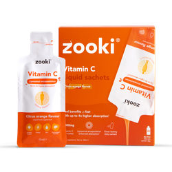 Zooki Liposomal Vitamin C 1,000mg Citrus Orange Flavour 30x15ml Liquid Sachets