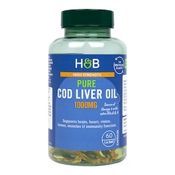 Holland & Barrett Pure Cod Liver Oil 1000mg 60 Capsules