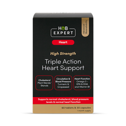 H&B Expert Triple Action Heart Support 60 Capsules & Tablets