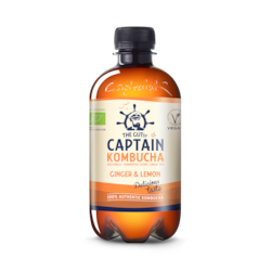 The GUTsy Captain Kombucha Ginger & Lemon Bio-Organic Drink 400ml