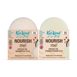 KinKind NOURISH me! Argan Oil Shampoo and Conditioner Bar Set 90g