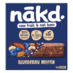 Nakd Raw Fruit & Nut Blueberry Muffin Bars 4 x 35g