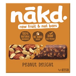 Nakd Raw Fruit & Nut Peanut Delight Bars 4x 35g