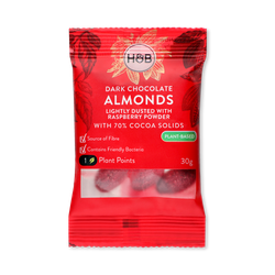 Holland & Barrett Dark Chocolate Raspberry Almonds 30g