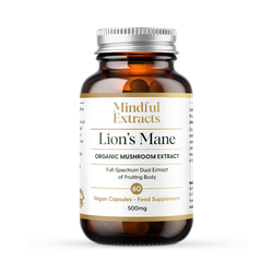 Mindful Extracts Organic Lion’s Mane Mushroom Extract 60 Vegan Capsules