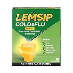 Lemsip Cold & Flu Lemon 10 Sachets
