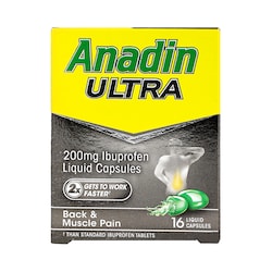 Anadin Ultra 200mg Ibuprofen Liquid Capsules
