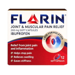Flarin Joint & Muscular Pain Relief 200mg Soft 12 Capsules