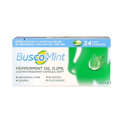 Buscomint Peppermint Oil 0.2ml Gastro-Resistant 24 Capsules
