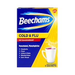 Beechams Cold & Flu Hot Blackcurrant 5 Sachets