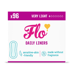 Flo Bamboo Daily Panty Liners Wrapped + Ultra Thin (96 Liners)