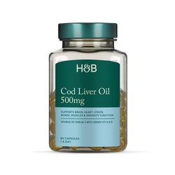 Holland & Barrett Pure Cod Liver Oil 500mg 60 Capsules