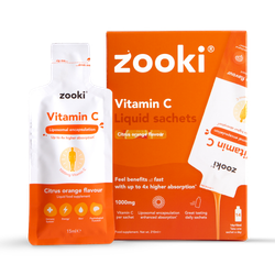 Zooki Liposomal Vitamin C 1000mg, Citrus Orange Flavour - 14 x 15ml Liquid Sachet