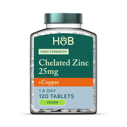 Holland & Barrett High Strength Chelated Zinc & Copper 120 Tablets