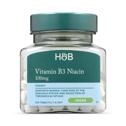 Holland & Barrett Vitamin B3 + Niacin 100mg 120 Tablets
