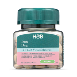 Holland & Barrett Iron + B Vits, Vit C & Minerals 15mg 90 Tablets