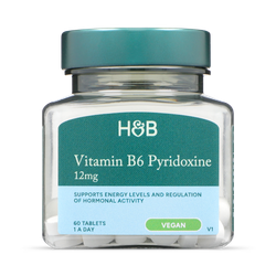 Holland & Barrett Vitamin B6 + Pyrixodine 12mg 60 Tablets