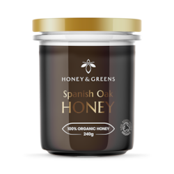 Honey & Greens Organic Spanish Oak Honey 240g