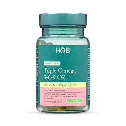Holland & Barrett High Strength Vegan Triple Omega 3-6-9 Oil 680mg 30 Capsules