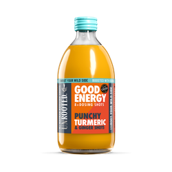 Unrooted Good Energy Punchy Turmeric & Ginger Shot Dosing Bottle 8x Shots 500ml