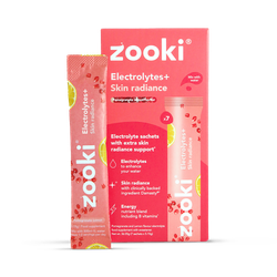 Zooki Electrolytes+ Skin Radiance, Pomegranate Flavour 7 Sachets