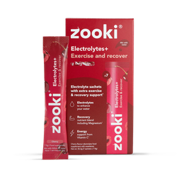Zooki Electrolytes+ Exercise & Recover, Cherry Flavour - 7 Sachets