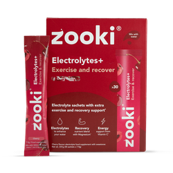 Zooki Electrolytes+ Exercise & Recover, Cherry Flavour - 30 Sachets