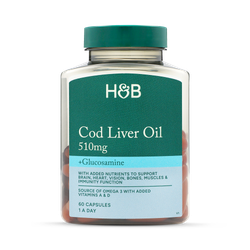Holland & Barrett Cod Liver Oil & Glucosamine 500mg 60 Capsules