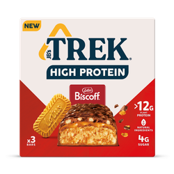 TREK High Protein Choc Biscoff Protein Bars 3x 44g