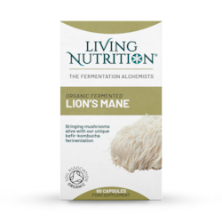 Living Nutrition Organic Fermented Lion's Mane 60 Capsules