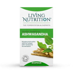 Living Nutrition Organic Fermented Ashwagandha 60 Capsules
