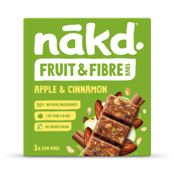 Nakd Dried Fruit & Fibre Apple & Cinnamon Bars 3x 44g
