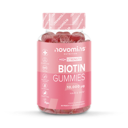 Novomins Biotin 10,000µg Peach Flavoured 60 Gummies