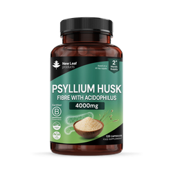 New Leaf Products Psyllium Husk With Acidophilus Capsules Food Supplement 120 Capsules