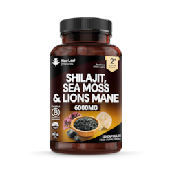 New Leaf Products Shilajit, Sea Moss & Lions Mane Capsules 120 Capsules