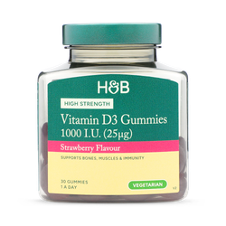 Holland & Barrett Vitamin D 1000 I.U. (25ug) Strawberry Flavour 30 Gummies
