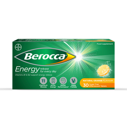 Berocca Energy Effervescent Tablets Orange 30 Tablets