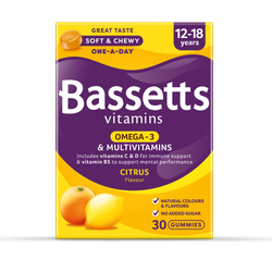 Bassetts Vitamins 12-18 Omega-3 & Multivitamins Citrus 30 Gummies