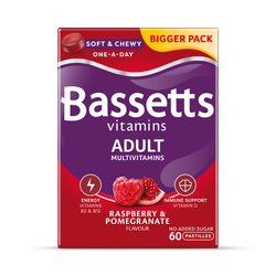 Bassetts Vitamins Adult Multivitamins Raspberry & Pomegranate 60 Pastilles