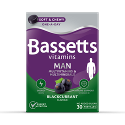 Bassetts Vitamins Man Multivitamins & Multiminerals Blackcurrant 30 Pastilles