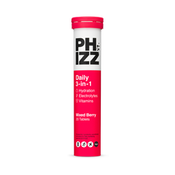 Phizz Daily 3in1 Hydration Electrolytes and Vitamins Effervescent Berry 20 Tablets
