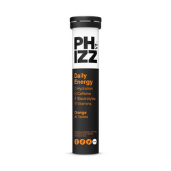 Phizz Daily Energy Caffeine, Electrolytes and Vitamins Effervescent Orange  20 Tablets