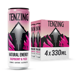 Tenzing Raspberry & Yuzu Natural Energy Drinks 4x 330ml
