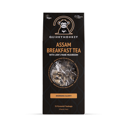 Quirky Monkey Assam Breakfast Tea With Lion’s Mane Mushroom ( Morning Glory) 15 X Pyramid Teabags