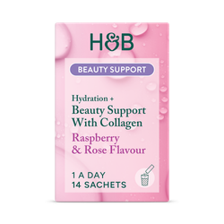 Holland & Barrett Hydration + Beauty Collagen Raspberry Rose Flavour 14 Sachets