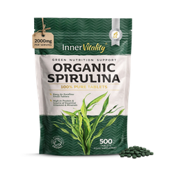 INNER VITALITY Organic Spirulina 500x Tablets - 500 Count