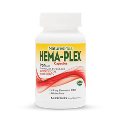 NaturesPlus HEMA-PLEX Iron with Vitamins B, C & Zinc 60 Capsules