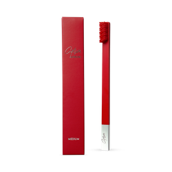 APRIORI Carmine Red Silver Medium Toothbrush